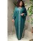 Pearly Balloon Sleeve Long Dress SW-5438
